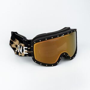 Celine CL40196U SKI MASK 99C Black Animal Gold Mirror NEW AUTHENTIC